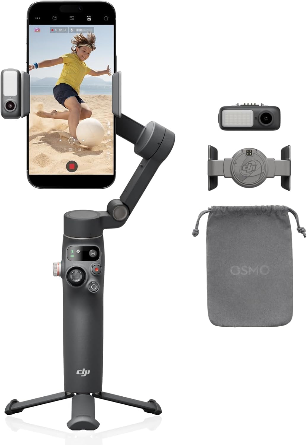 Osmo Mobile 8P Gimbal Estabilizador para iPhone e Android Controle